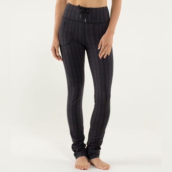 Lululemon Skinny Will Pant Ziggy Wee September Black Gray High Waist Leggings 2 - Picture 1 of 9